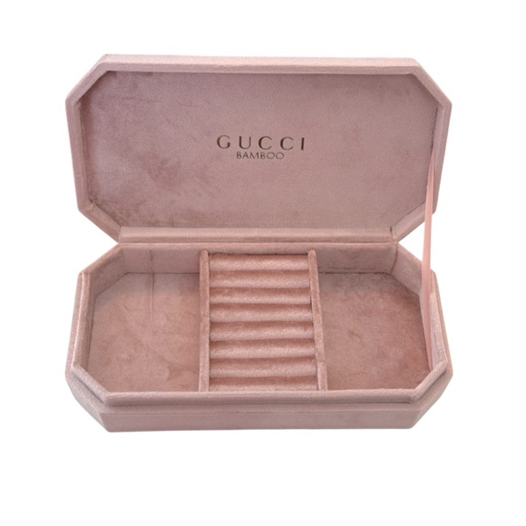 NEW Gucci Beauty VIP Pink Velvet Beauty Hatd Sided Jewelry Case - Picture 2 of 7